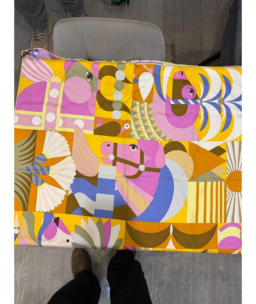 HERMES Мульти шелковый платок, фото 2