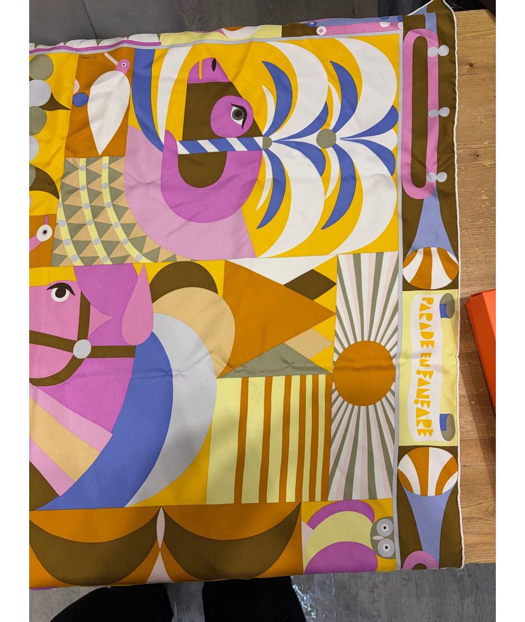 HERMES Мульти шелковый платок, фото 3