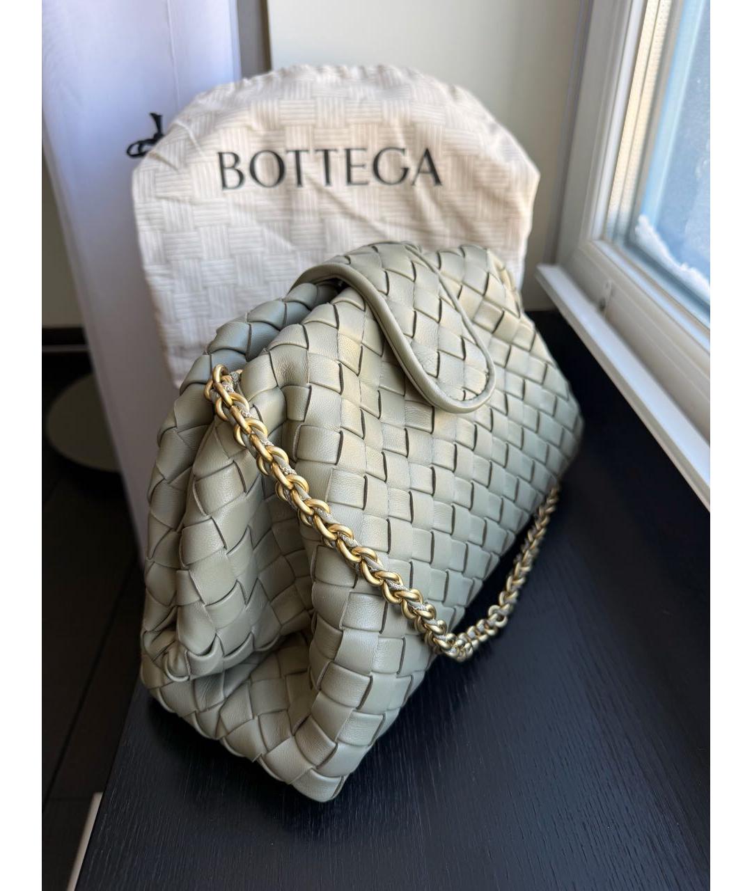 BOTTEGA VENETA Салатовая кожаная сумка через плечо, фото 2