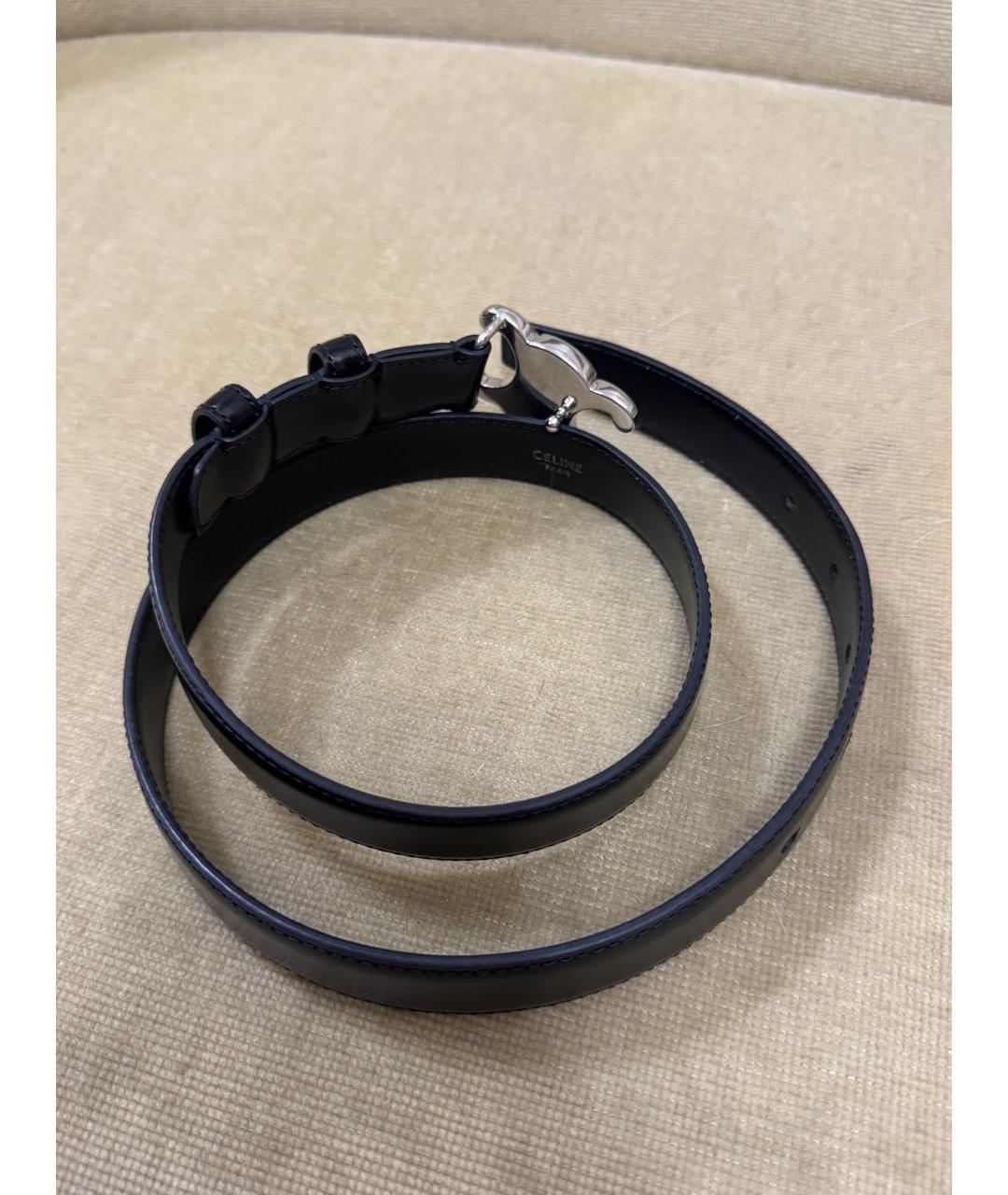 CELINE Черный кожаный ремень, фото 3