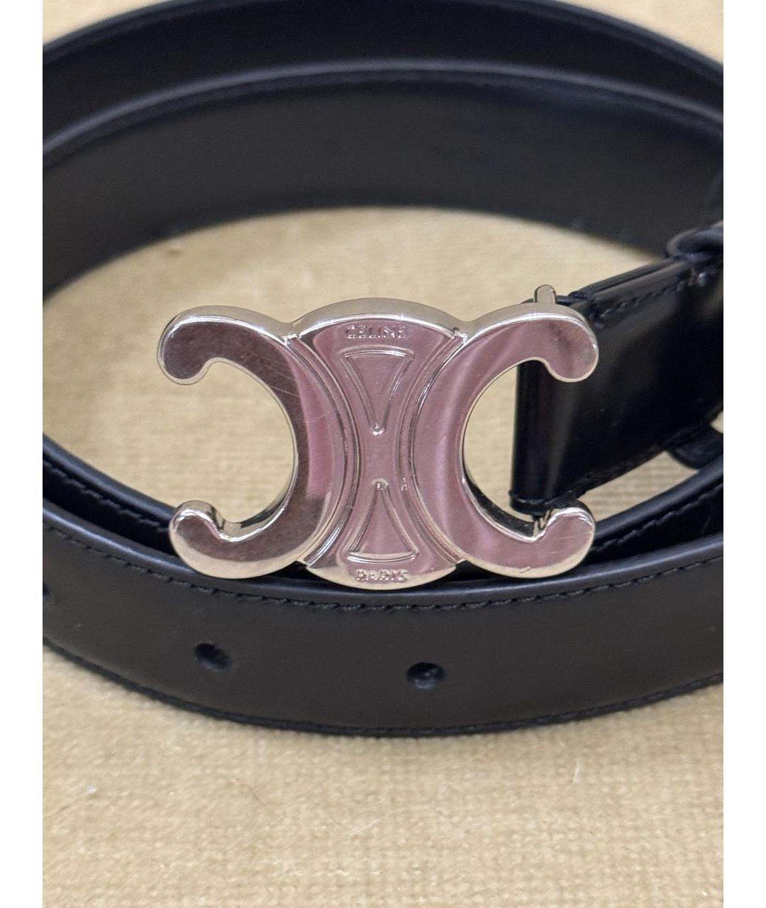 CELINE Черный кожаный ремень, фото 2