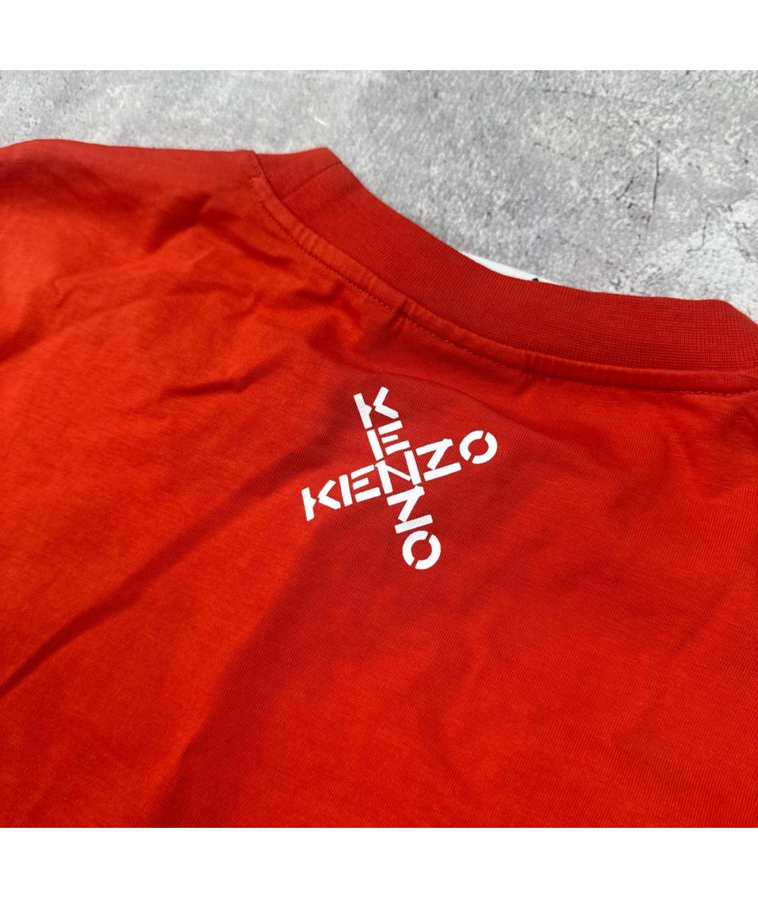 KENZO Красная хлопковая футболка, фото 8