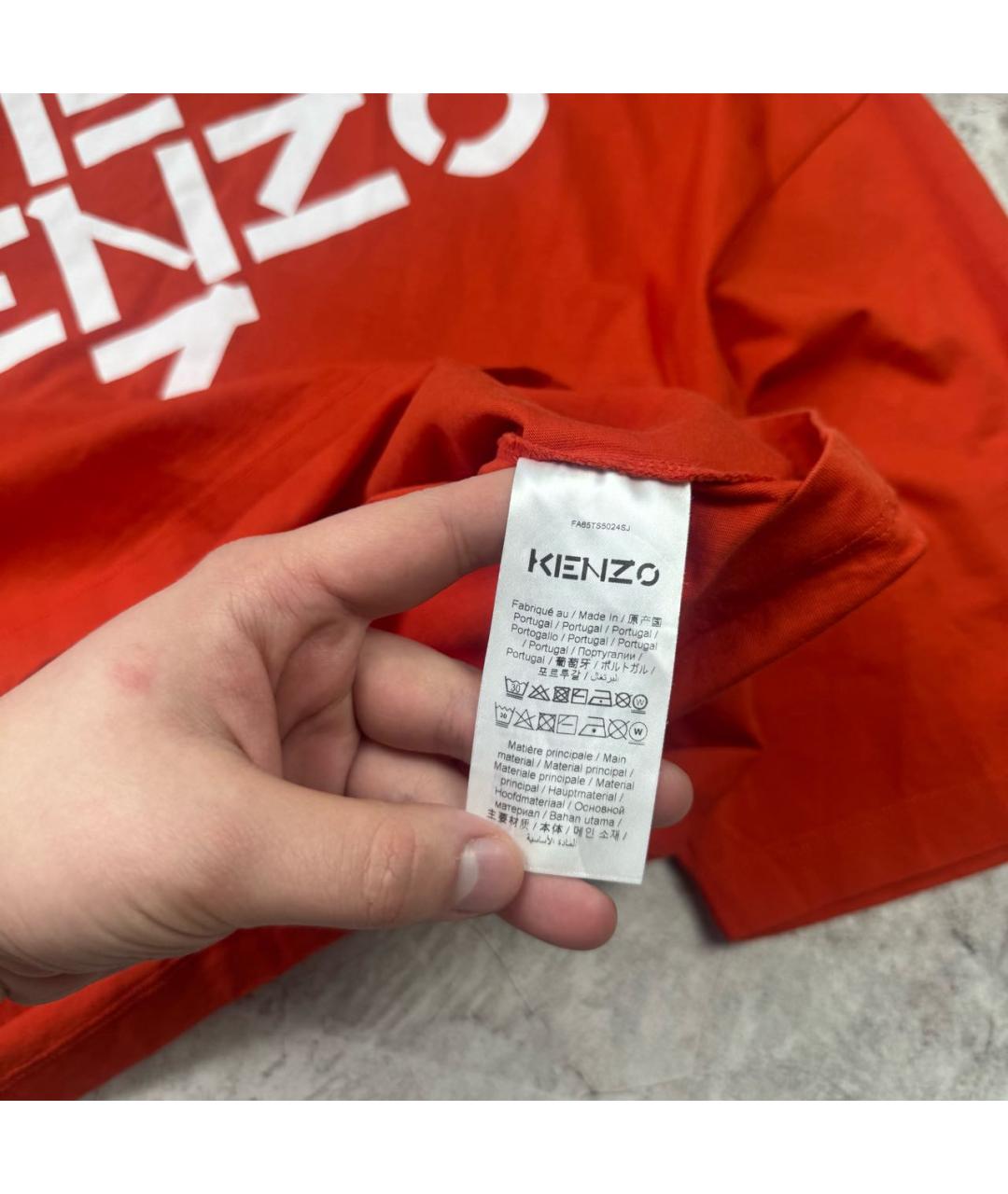 KENZO Красная хлопковая футболка, фото 5