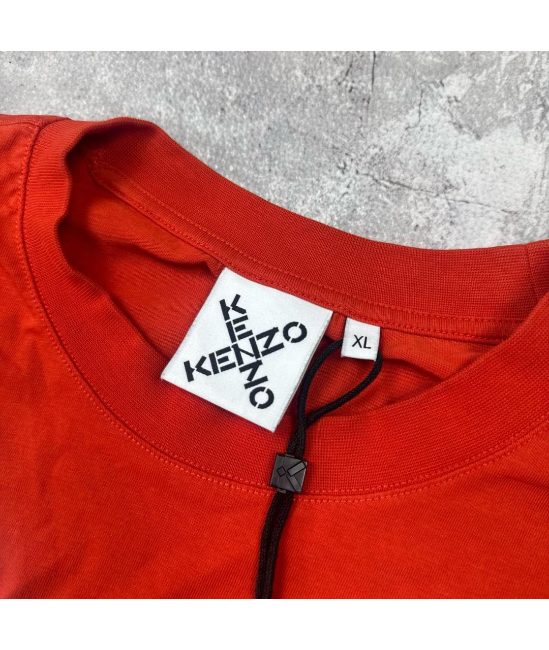 KENZO Красная хлопковая футболка, фото 3