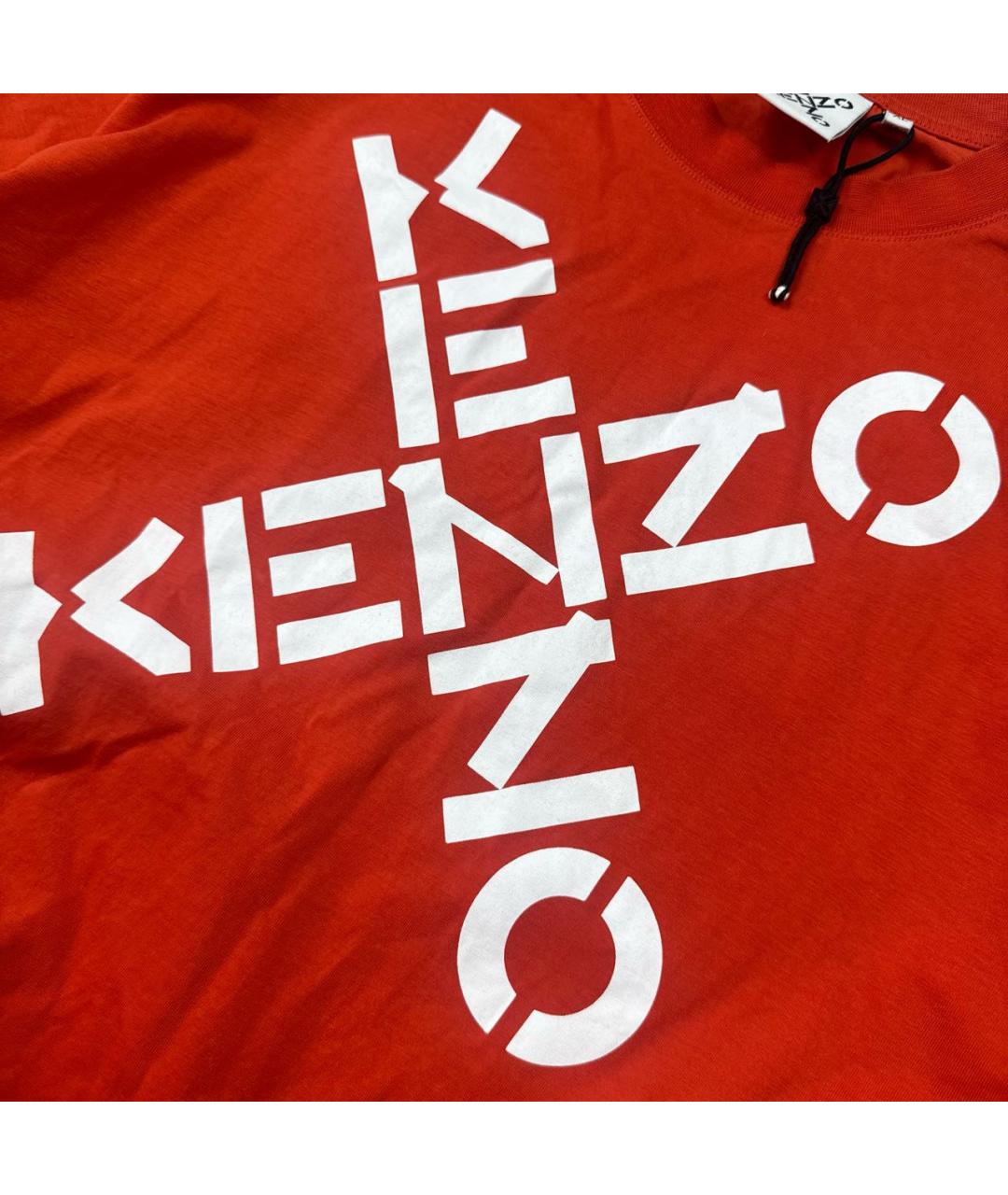 KENZO Красная хлопковая футболка, фото 2
