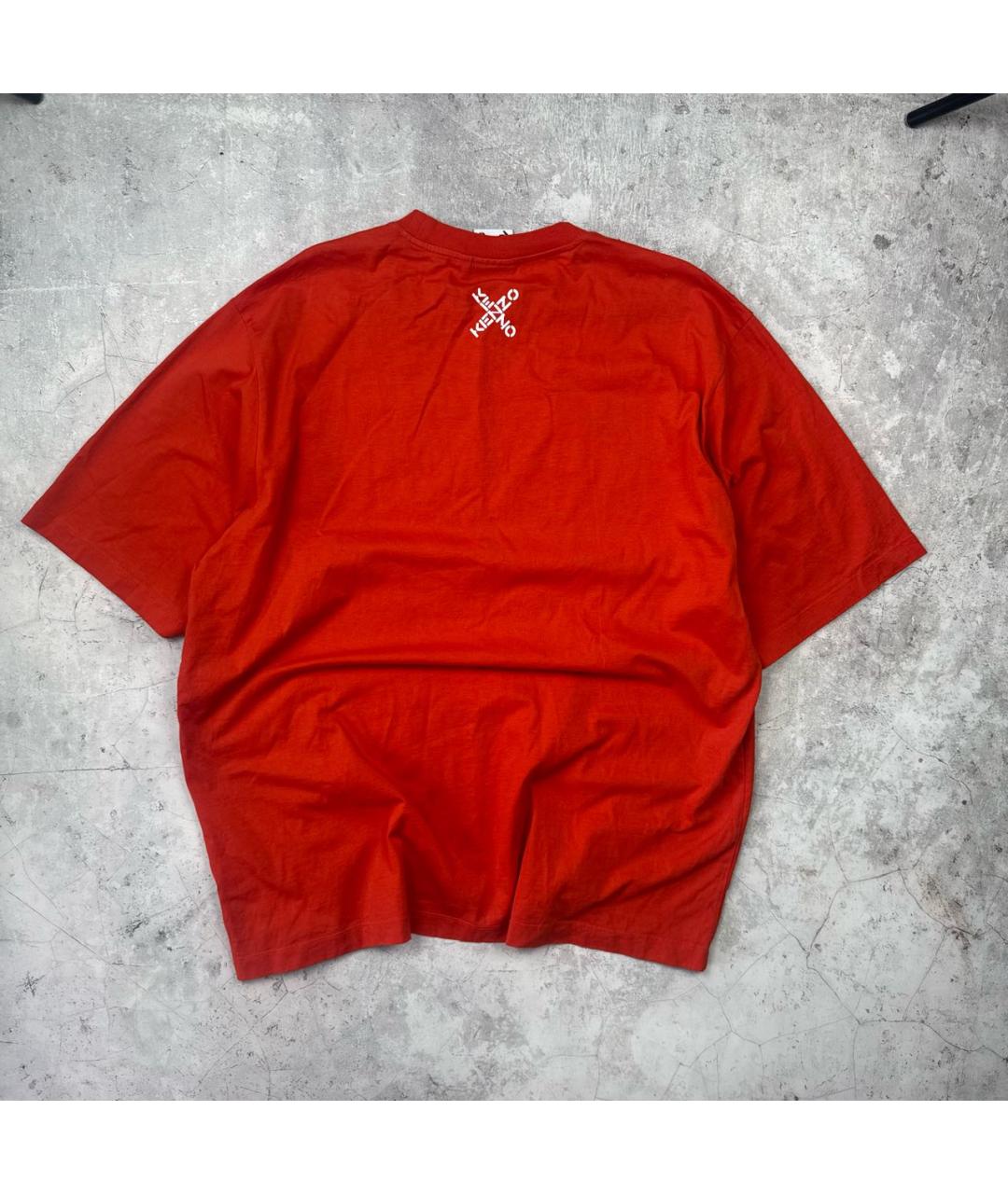 KENZO Красная хлопковая футболка, фото 7