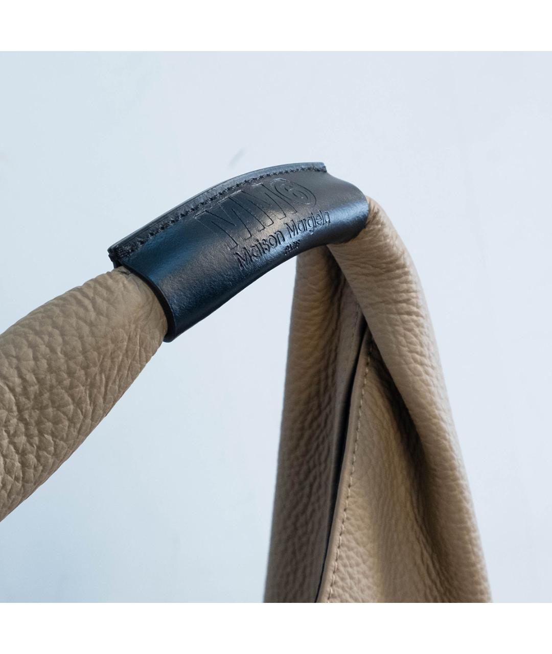 MM6 MAISON MARGIELA Бежевая кожаная сумка тоут, фото 4