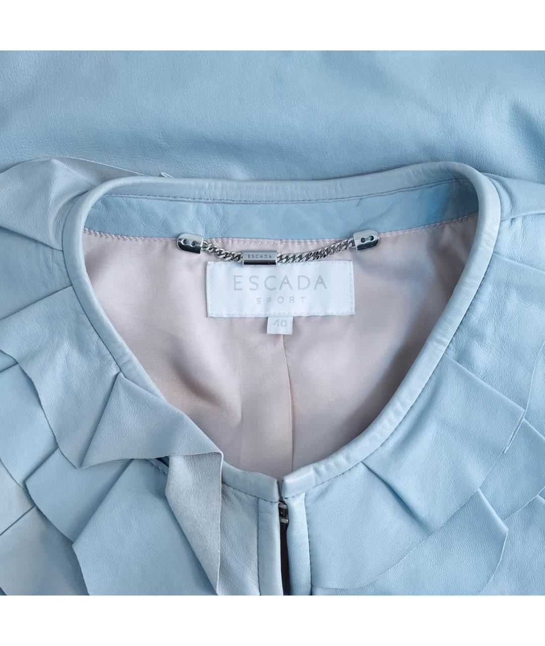 ESCADA Голубая кожаная куртка, фото 3