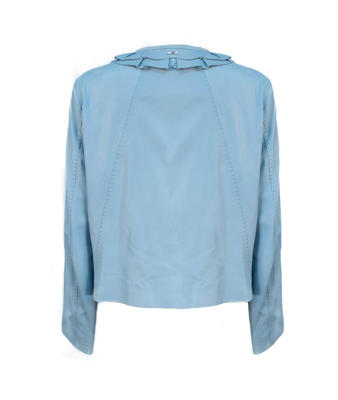 ESCADA Голубая кожаная куртка, фото 2