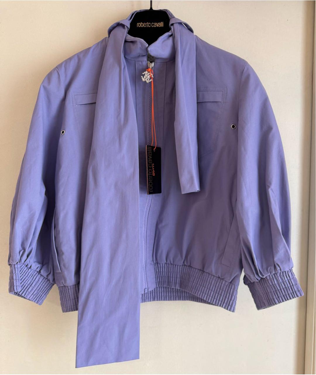 ROBERTO CAVALLI Фиолетовая хлопковая куртка, фото 5
