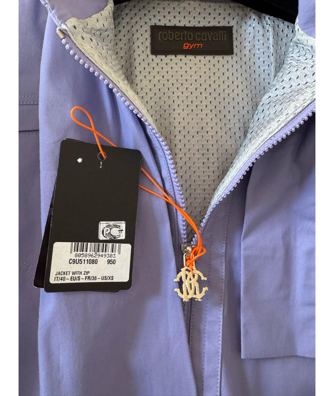 ROBERTO CAVALLI Фиолетовая хлопковая куртка, фото 7