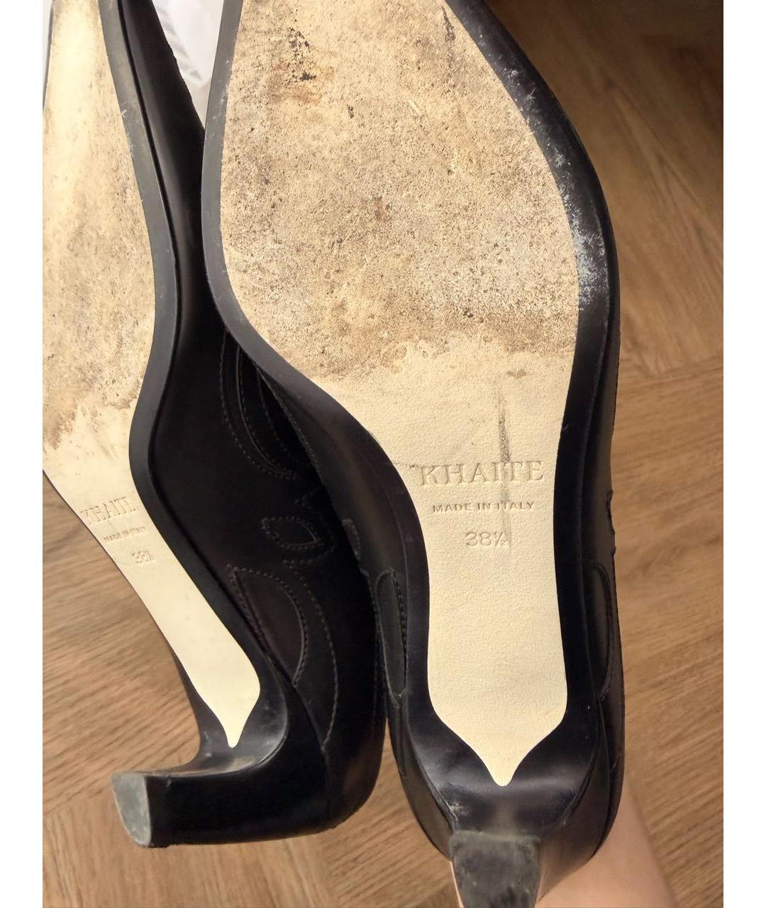 KHAITE Черные кожаные мюли, фото 6