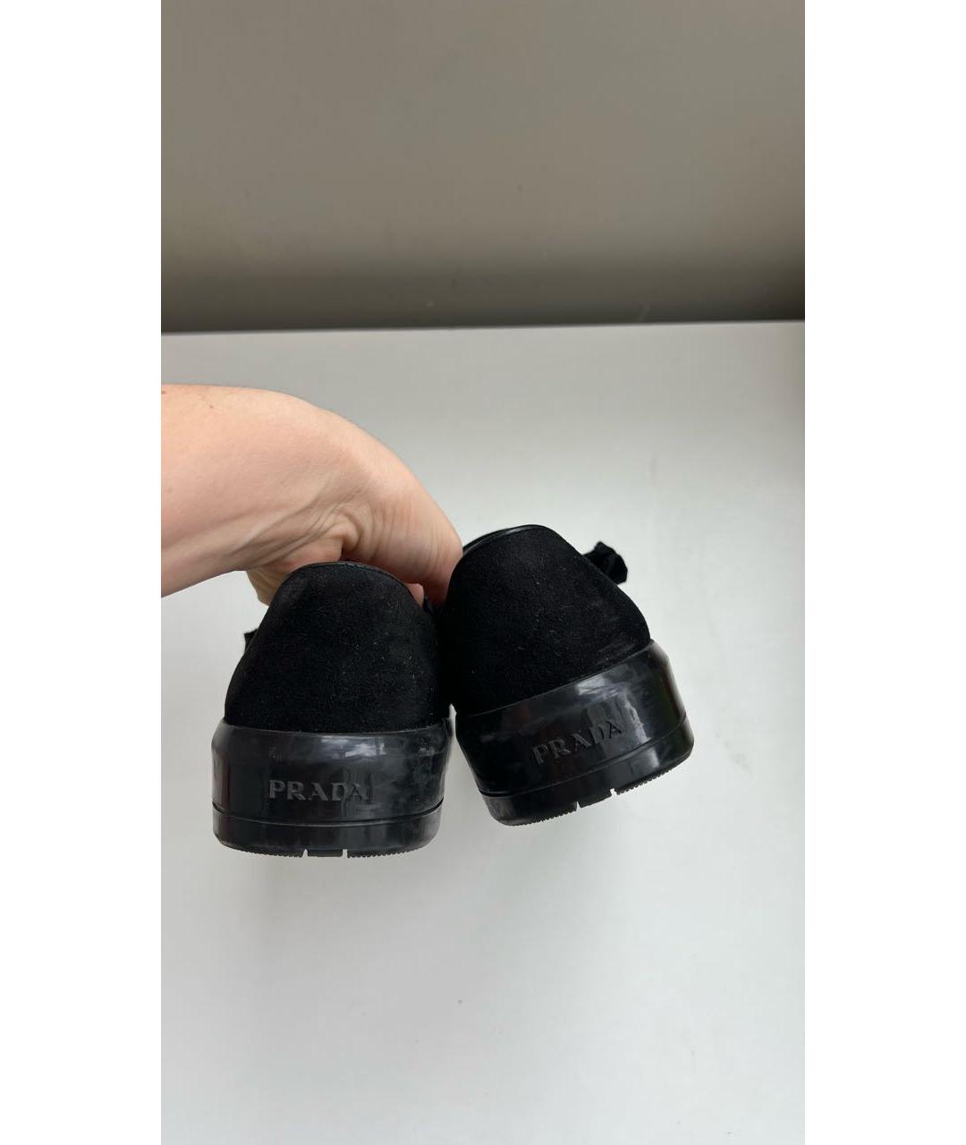 PRADA Черные замшевые слипоны, фото 4