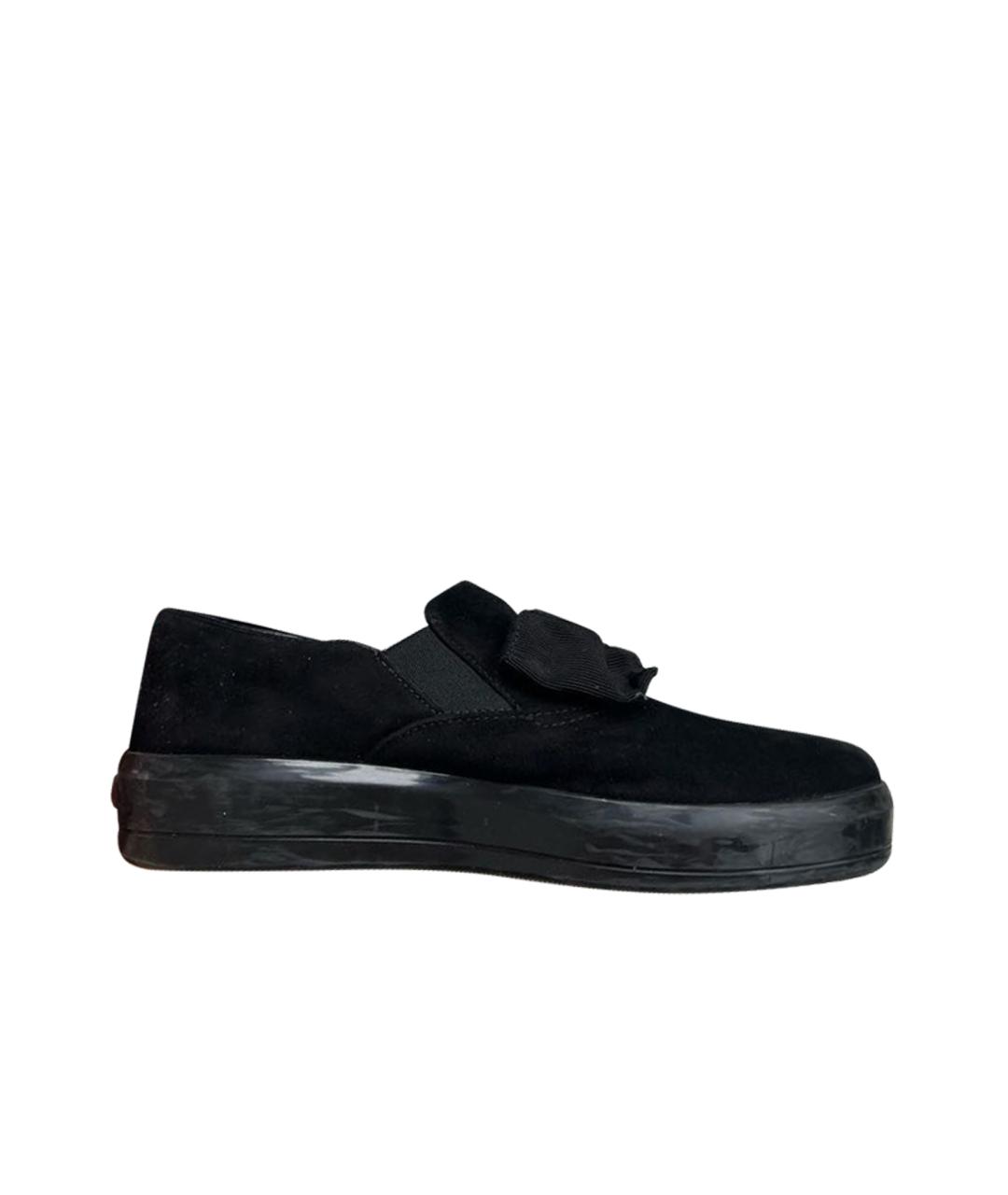 PRADA Черные замшевые слипоны, фото 1