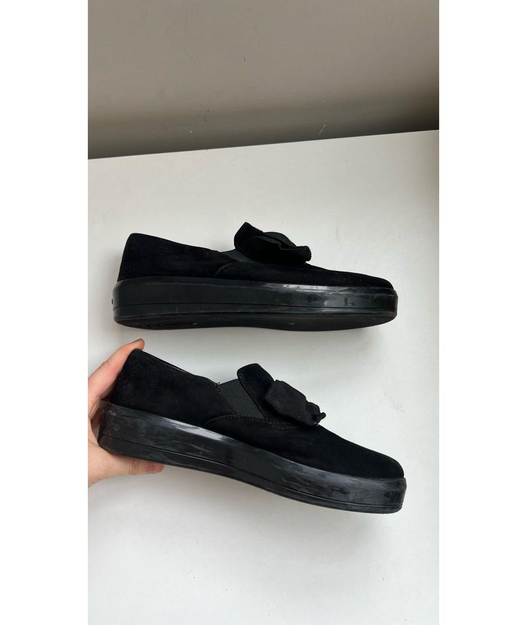 PRADA Черные замшевые слипоны, фото 8