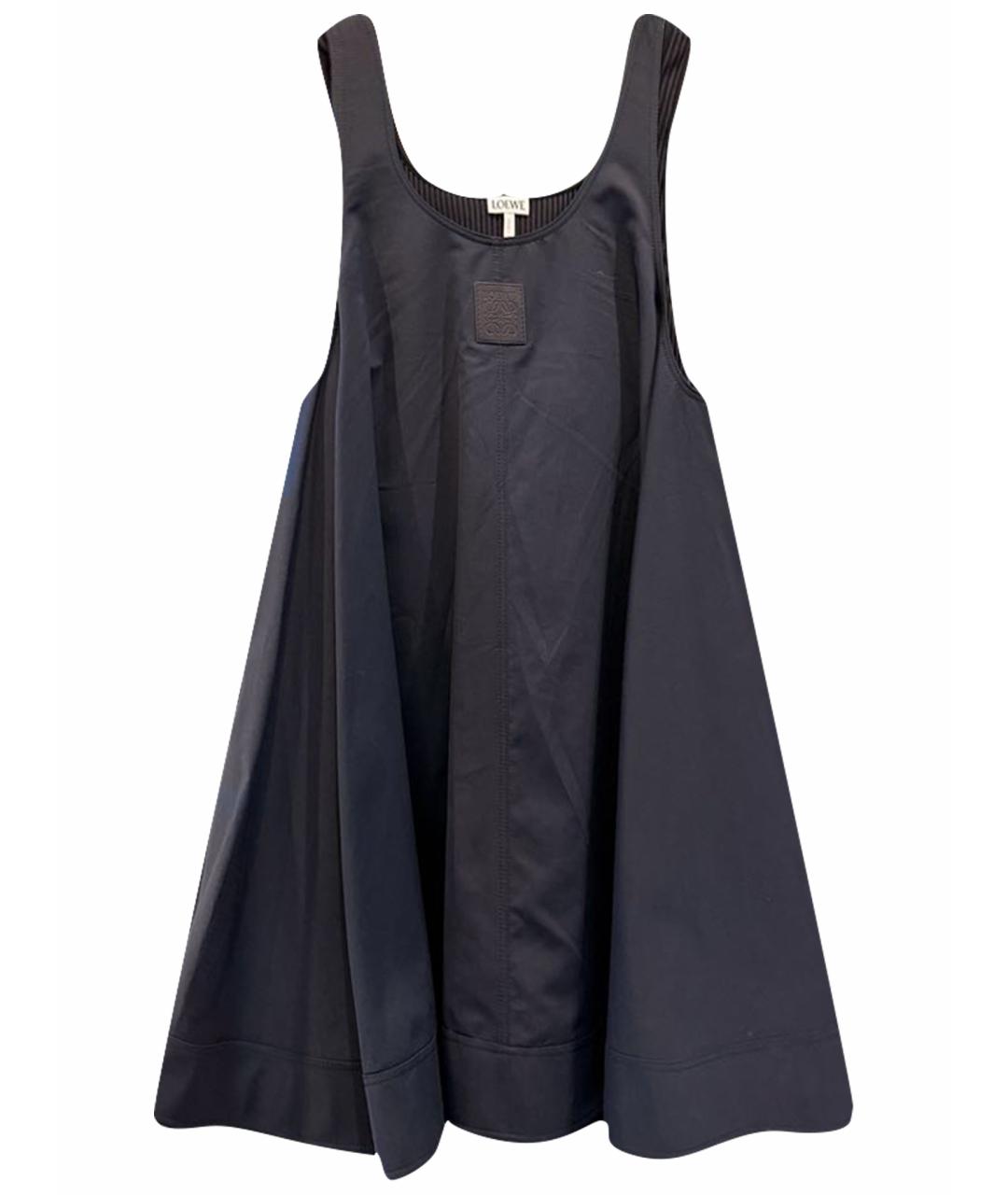 LOEWE Темно-синее хлопковое повседневное платье, фото 1