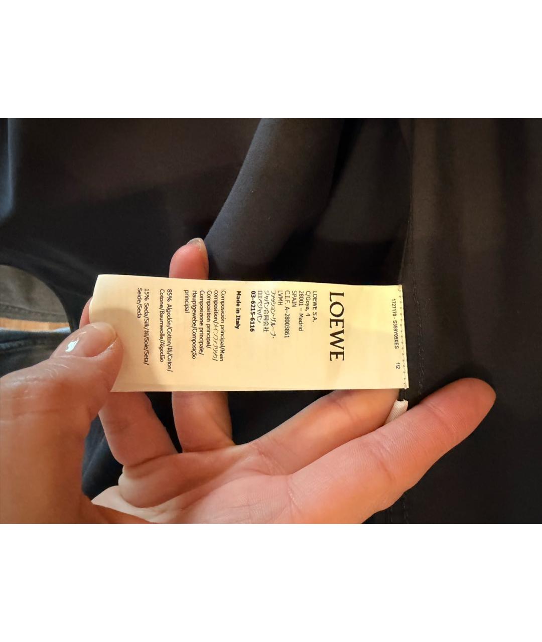 LOEWE Темно-синее хлопковое повседневное платье, фото 7