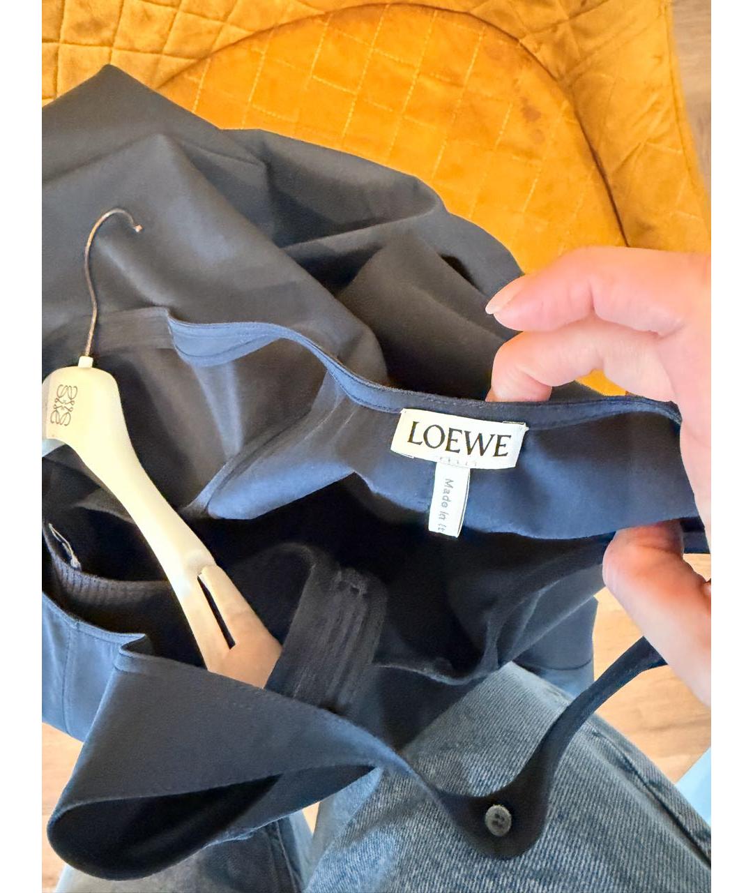 LOEWE Темно-синее хлопковое повседневное платье, фото 8