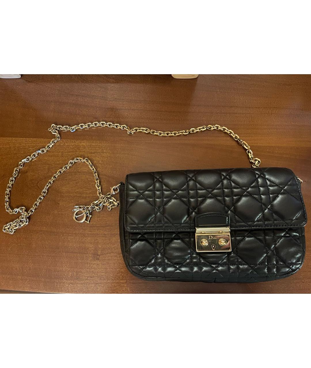 CHRISTIAN DIOR Черная кожаная сумка через плечо, фото 6
