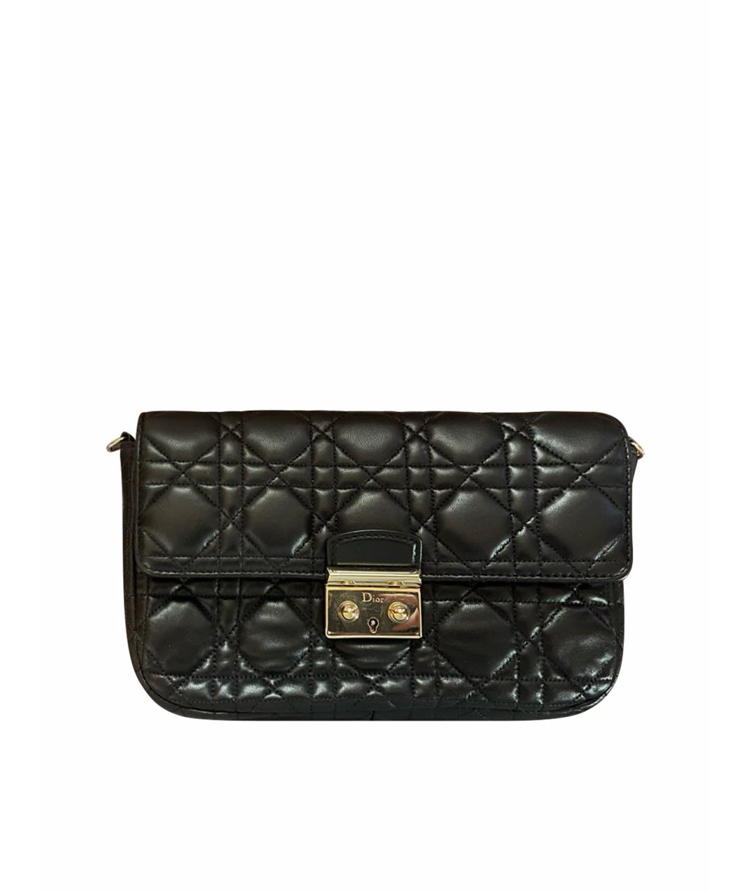 CHRISTIAN DIOR Черная кожаная сумка через плечо, фото 1