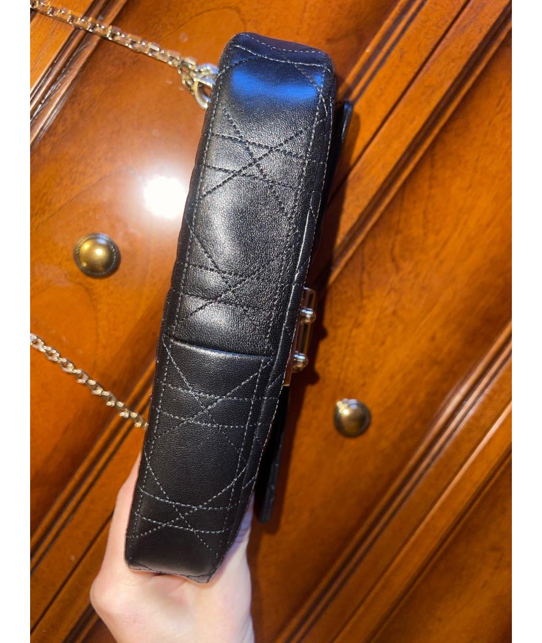 CHRISTIAN DIOR Черная кожаная сумка через плечо, фото 5