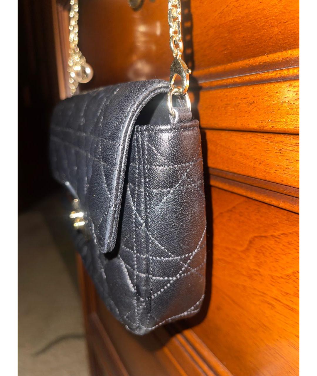 CHRISTIAN DIOR Черная кожаная сумка через плечо, фото 2