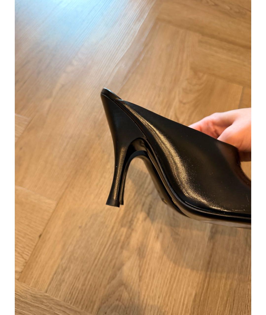 KHAITE Черные кожаные мюли, фото 6