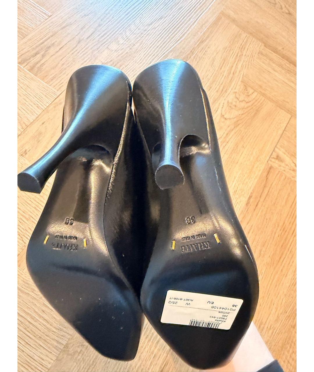 KHAITE Черные кожаные мюли, фото 4