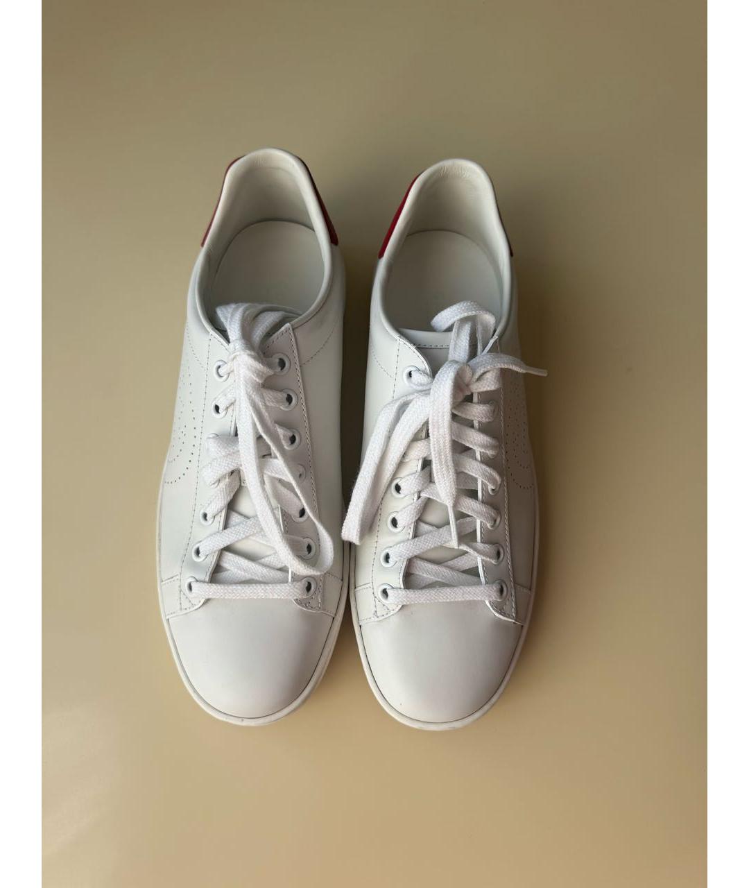 GUCCI Белые кожаные кеды, фото 2