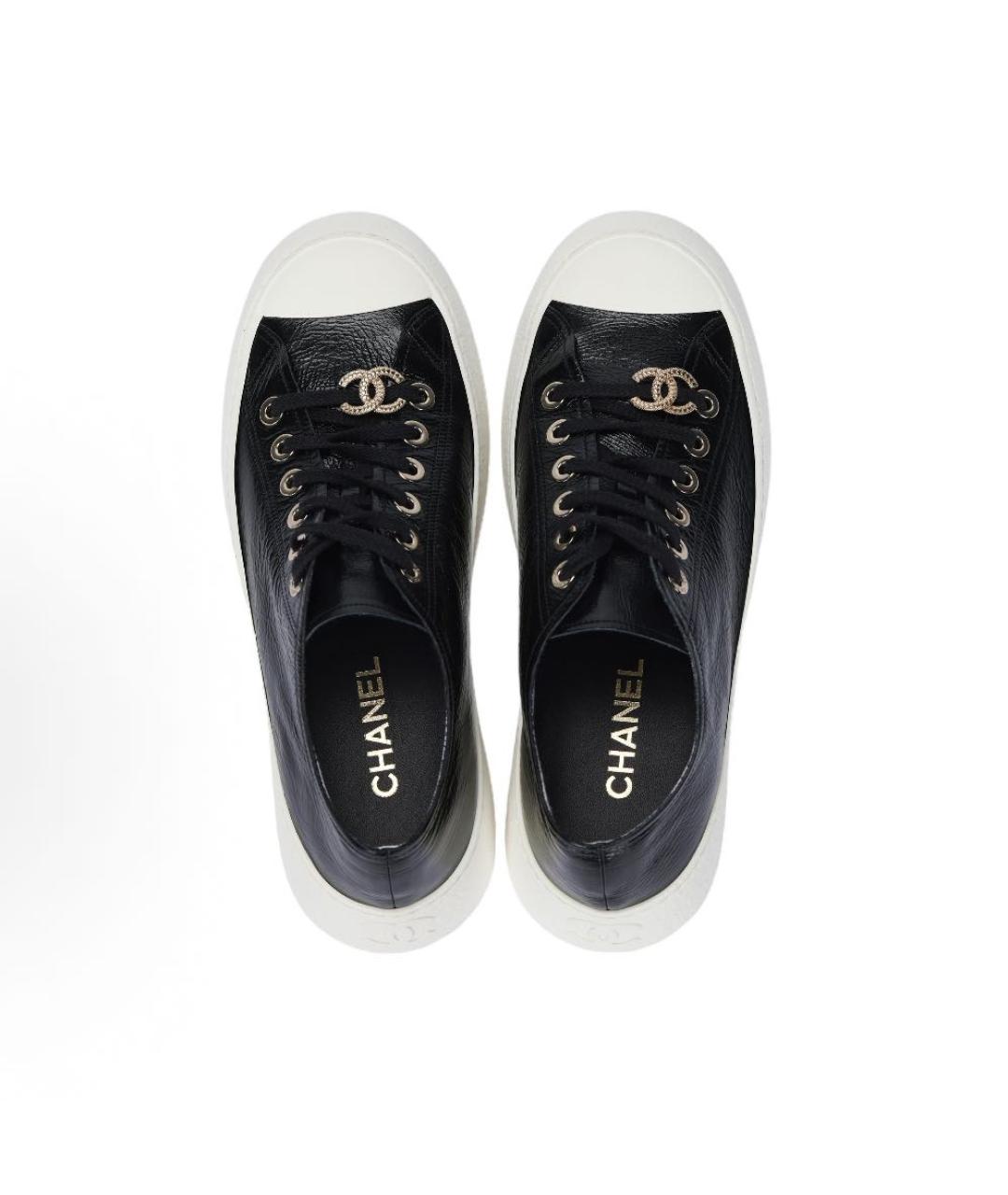 CHANEL Черные кожаные кеды, фото 2