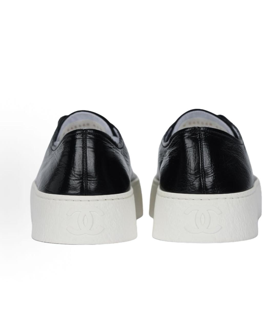 CHANEL Черные кожаные кеды, фото 3