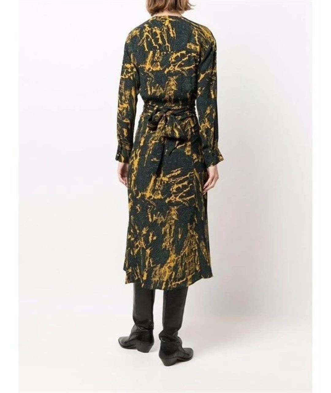 PINKO Зеленые вискозное повседневное платье, фото 3