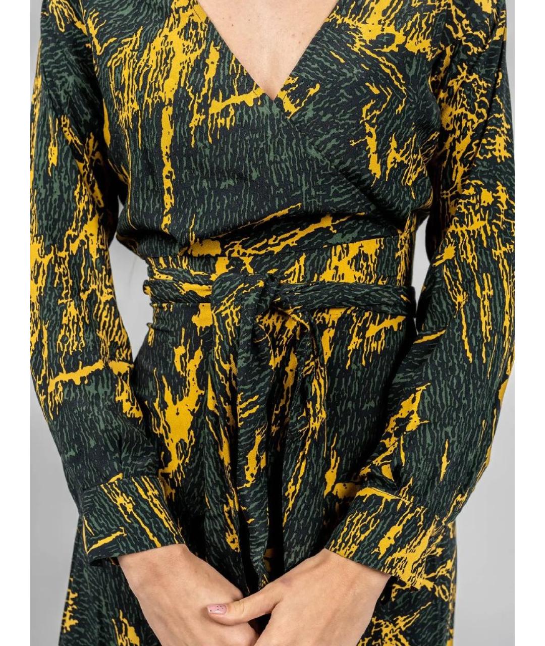 PINKO Зеленые вискозное повседневное платье, фото 7