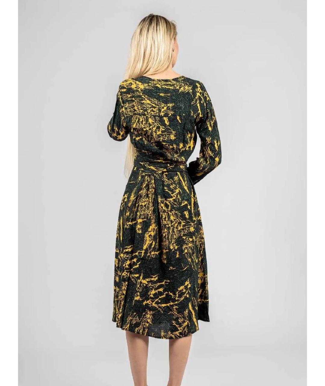 PINKO Зеленые вискозное повседневное платье, фото 5