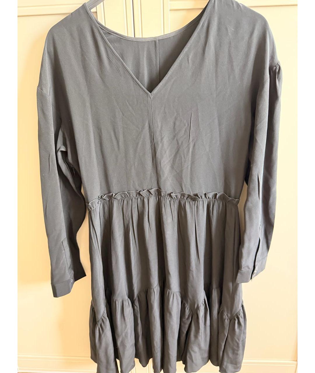 MIU MIU Черное шелковое коктейльное платье, фото 2