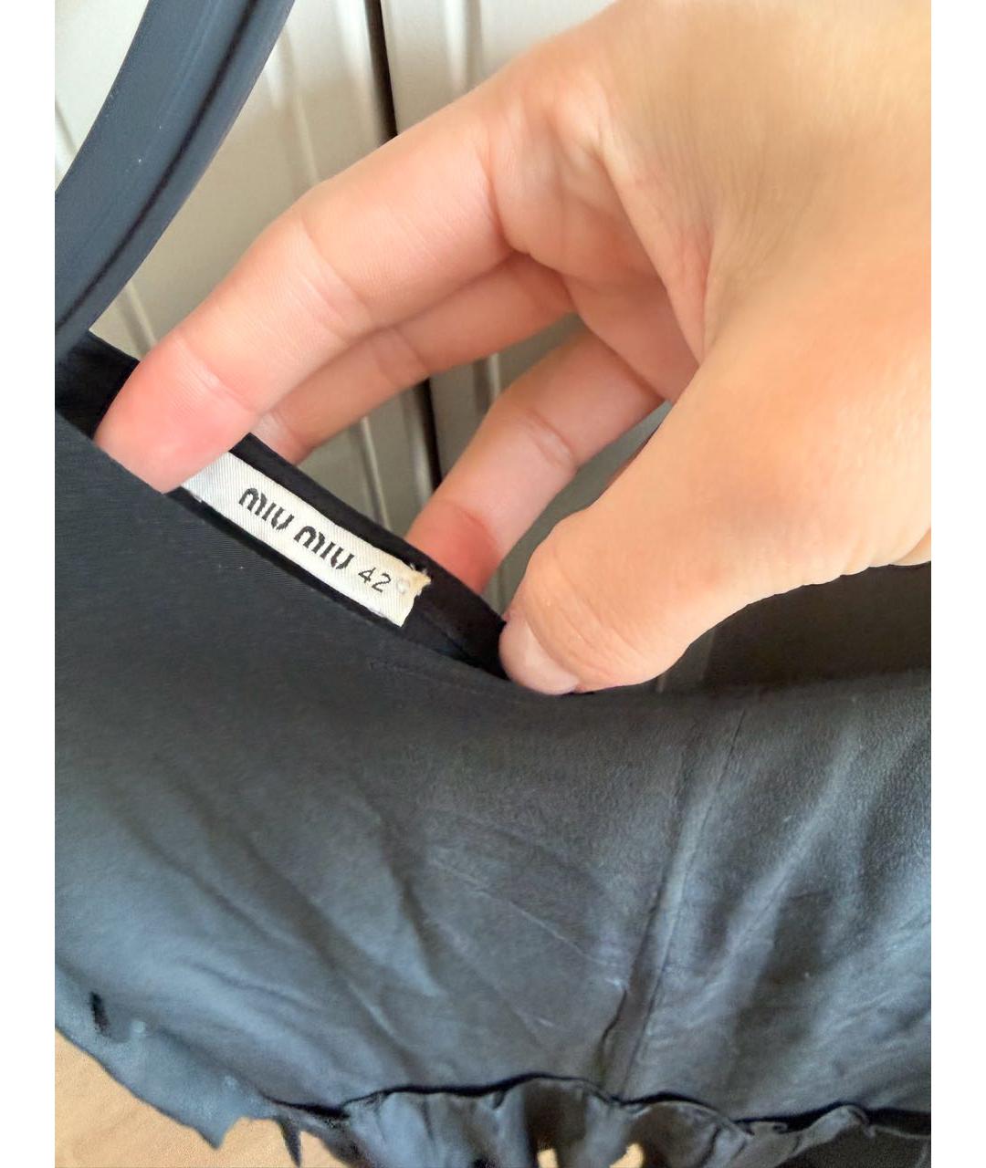 MIU MIU Черное шелковое коктейльное платье, фото 4