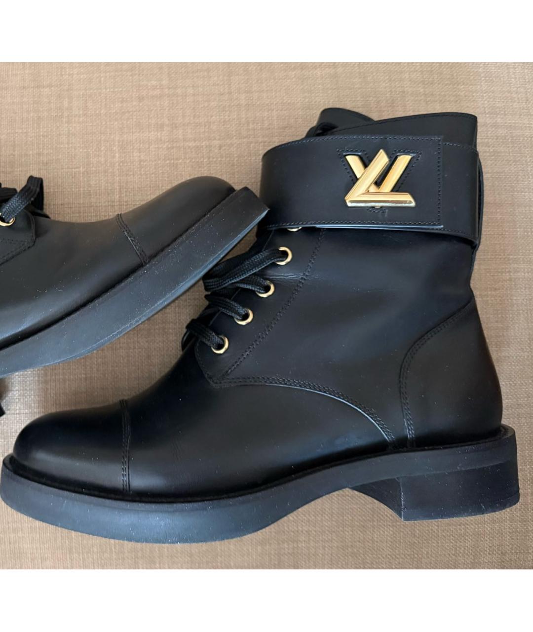 LOUIS VUITTON Черные кожаные ботинки, фото 7