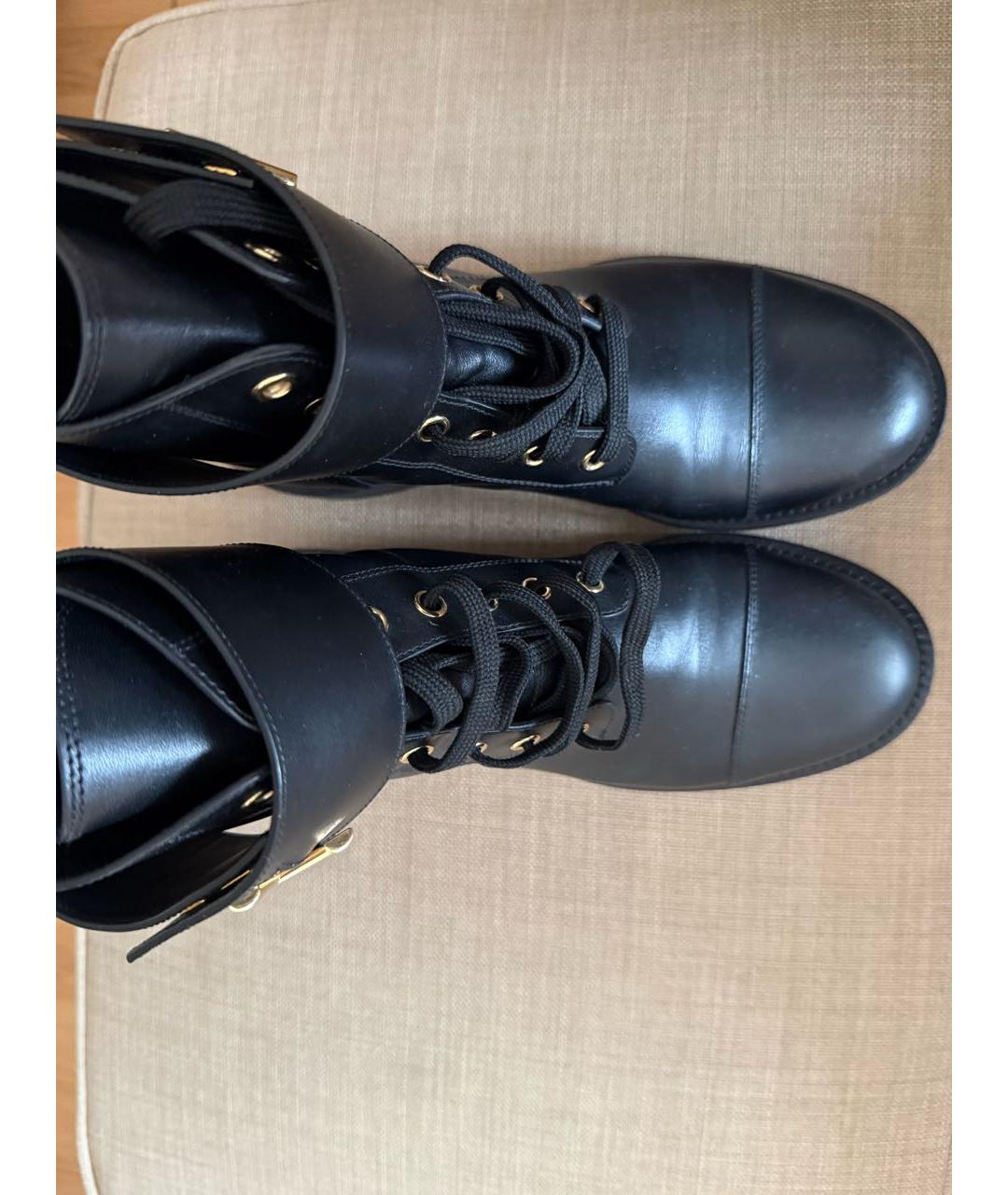 LOUIS VUITTON Черные кожаные ботинки, фото 3