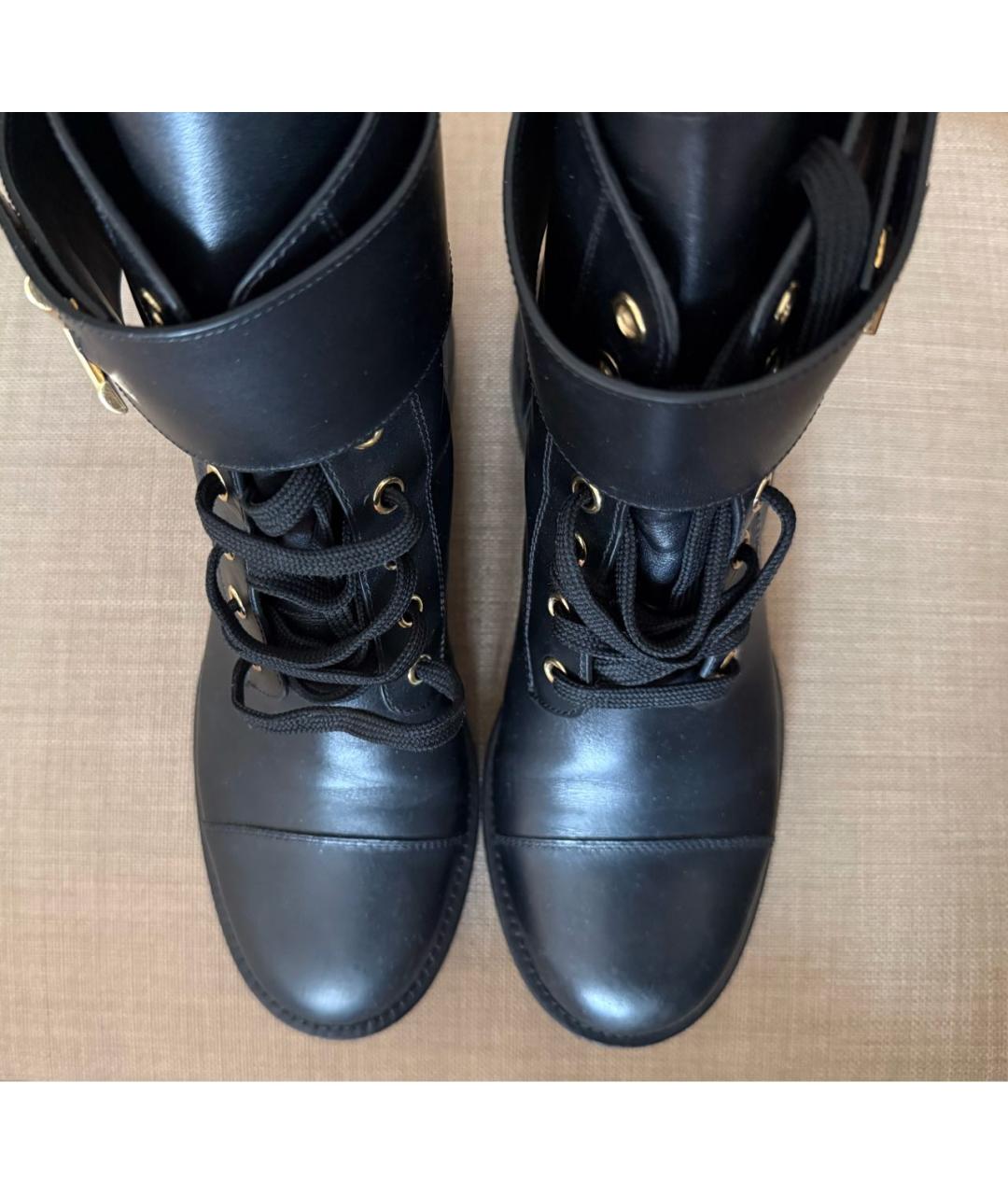 LOUIS VUITTON Черные кожаные ботинки, фото 2