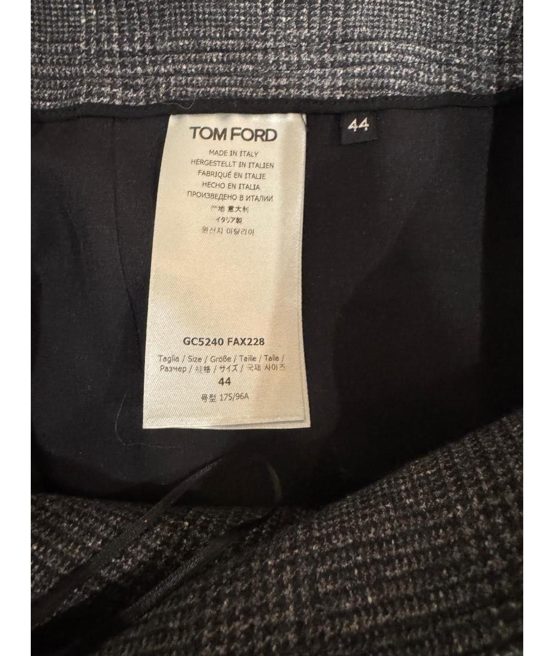 TOM FORD Серая шерстяная юбка миди, фото 4