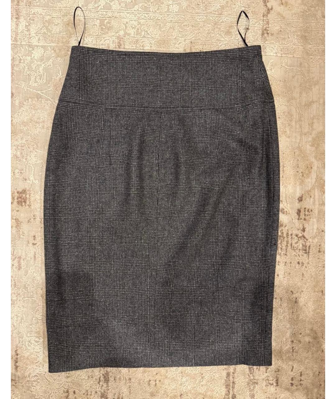 TOM FORD Серая шерстяная юбка миди, фото 2