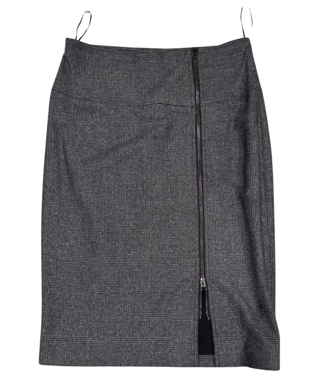 TOM FORD Серая шерстяная юбка миди, фото 1