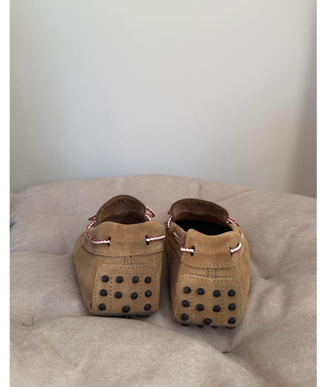 TOD'S Бежевые замшевые мокасины, фото 4