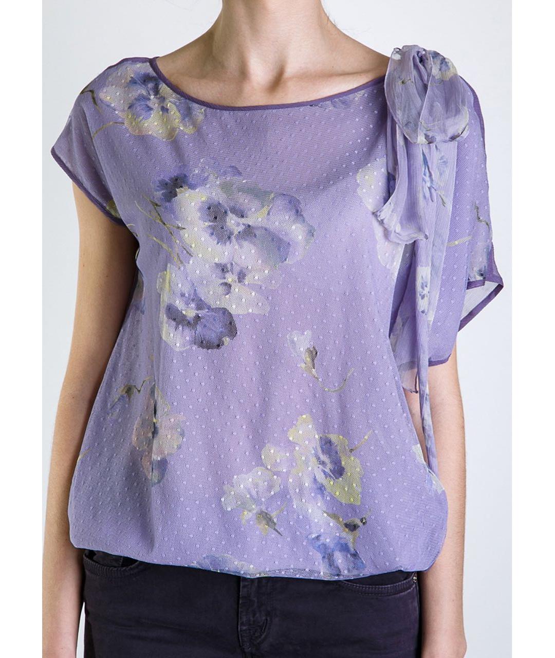 BLUGIRL Фиолетовая шелковая блузы, фото 2