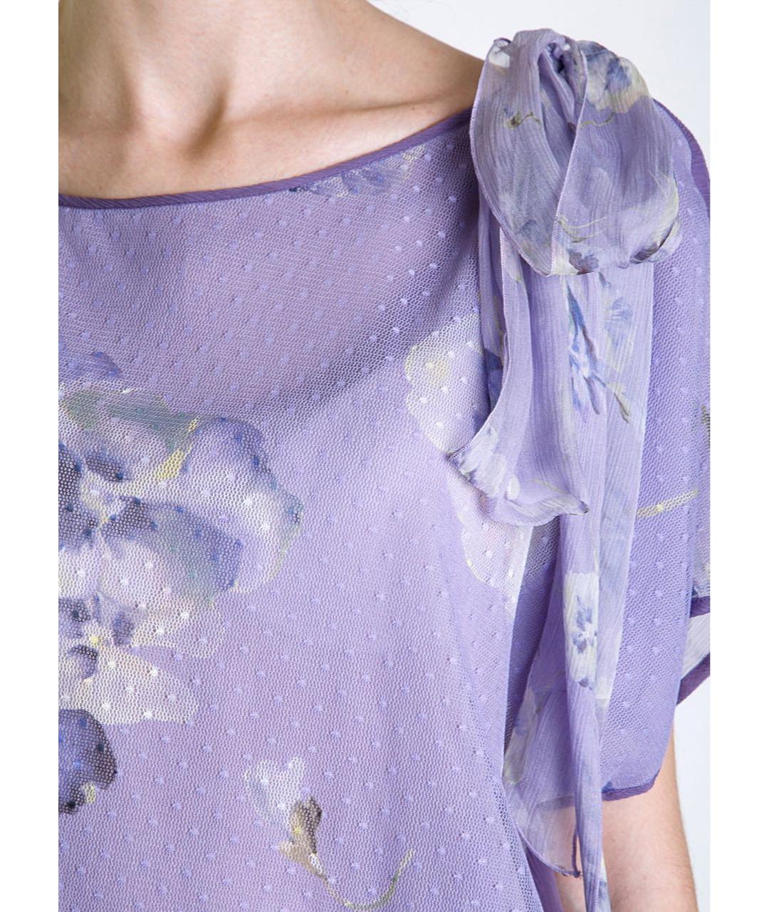 BLUGIRL Фиолетовая шелковая блузы, фото 5