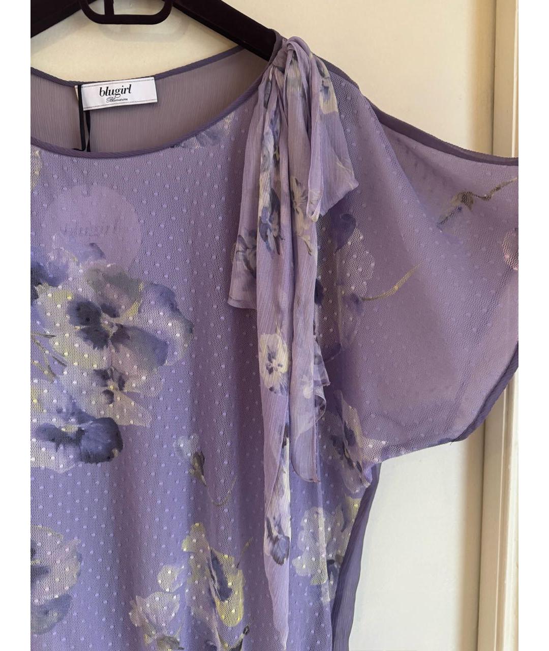 BLUGIRL Фиолетовая шелковая блузы, фото 6