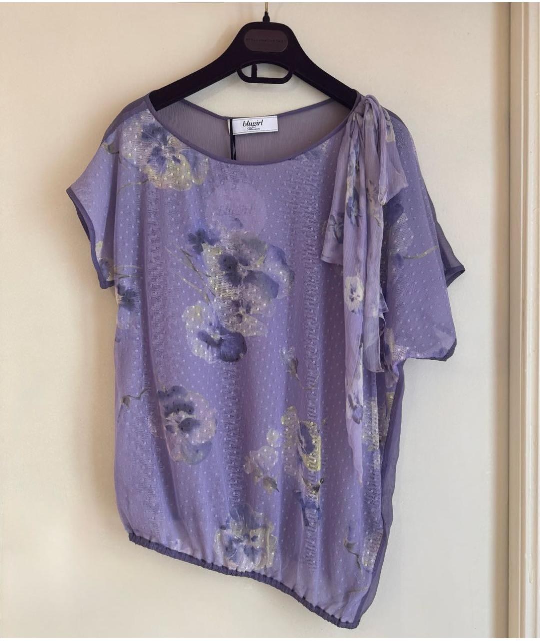 BLUGIRL Фиолетовая шелковая блузы, фото 9