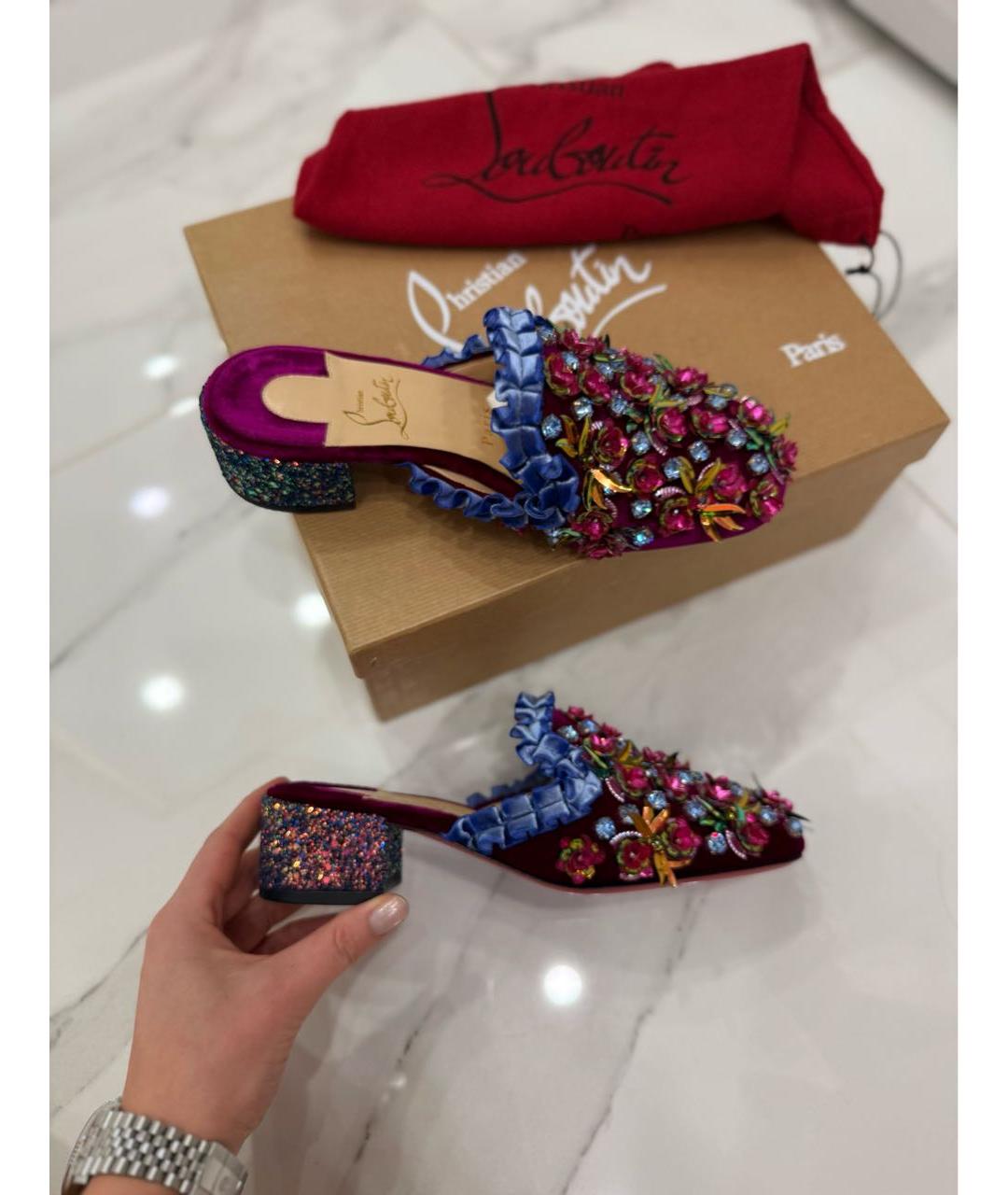 CHRISTIAN LOUBOUTIN Мульти мюли, фото 6
