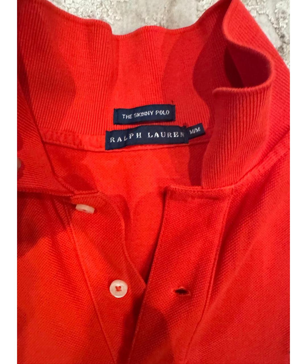 RALPH LAUREN Красная хлопковая футболка, фото 2