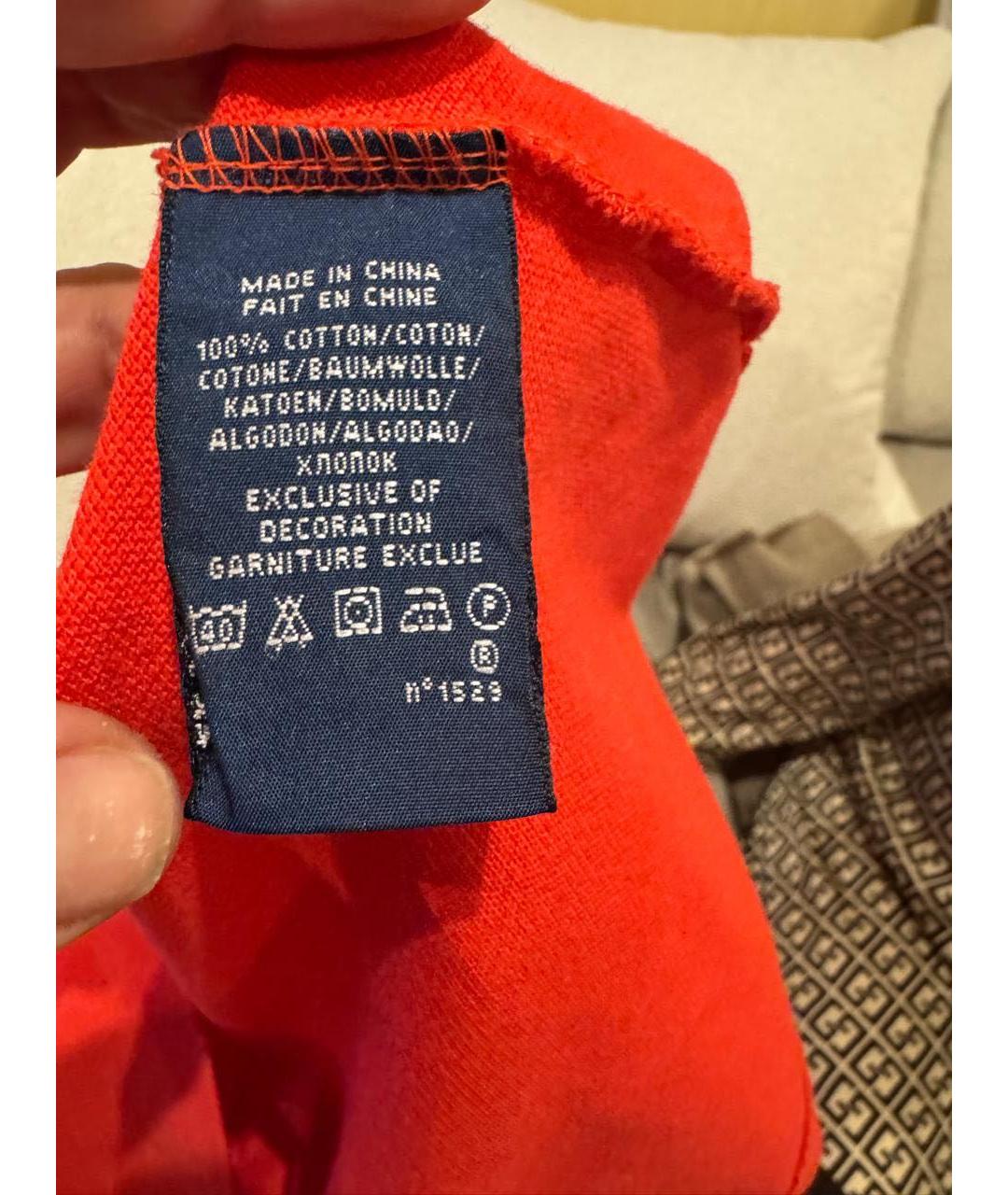 RALPH LAUREN Красная хлопковая футболка, фото 3